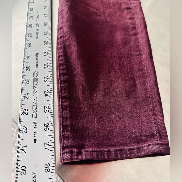 7 FOR ALL MANKIND Jeans Gwenevere High-Waist Ankle Skinny Pants Maroon SZ 32 - Picture 14 of 16